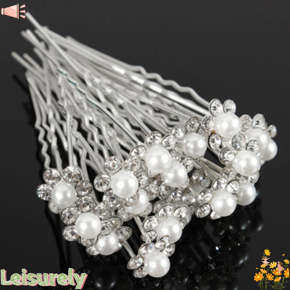 Bộ 20 Kẹp Tóc Màu Trắng Xinh Xắn Cho Cô Dâu