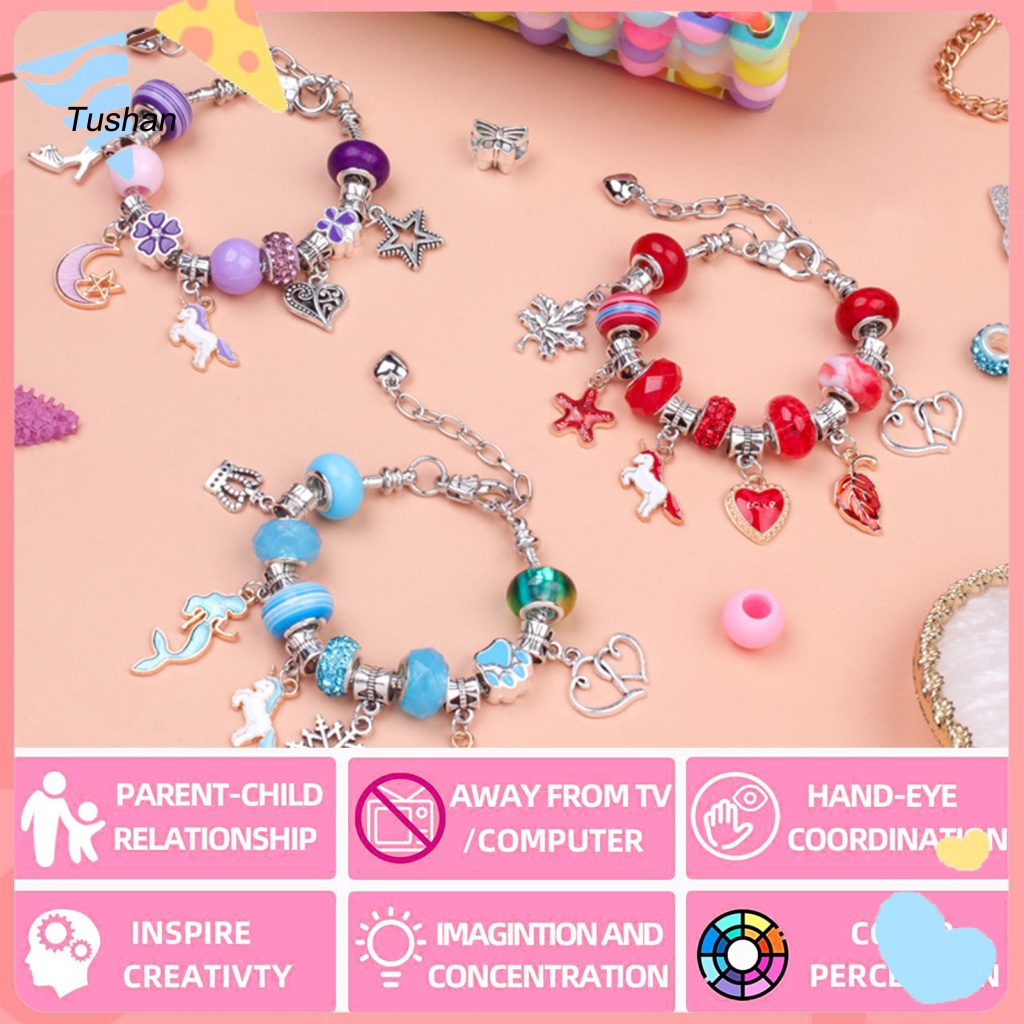 Set 158 Hạt Xỏ Lỗ Nhiều Màu Sắc Dùng Để Làm Đồ Trang Sức Thủ Công