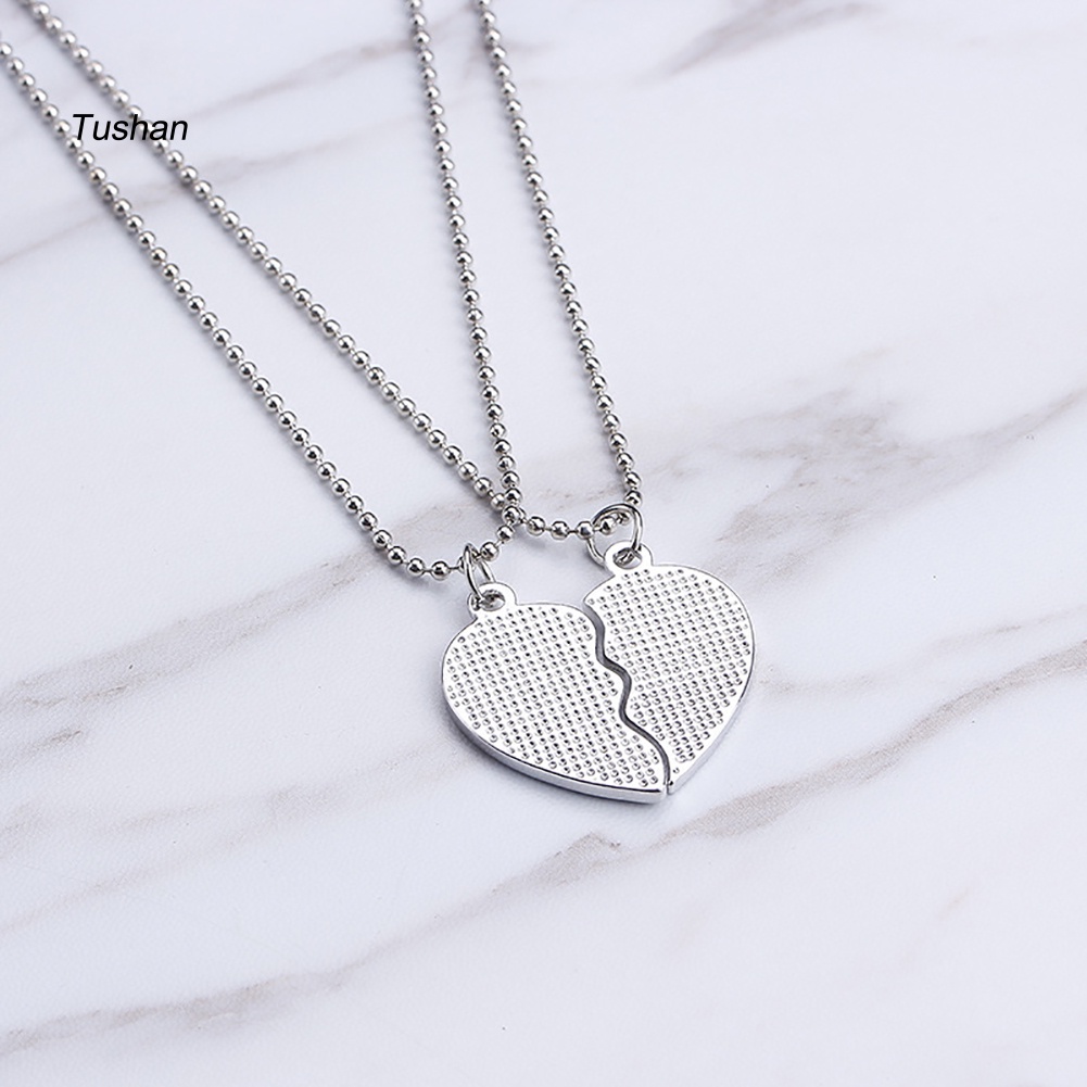 Bộ 2 Dây Chuyền Mặt Trái Tim Đính Đá Thời Trang