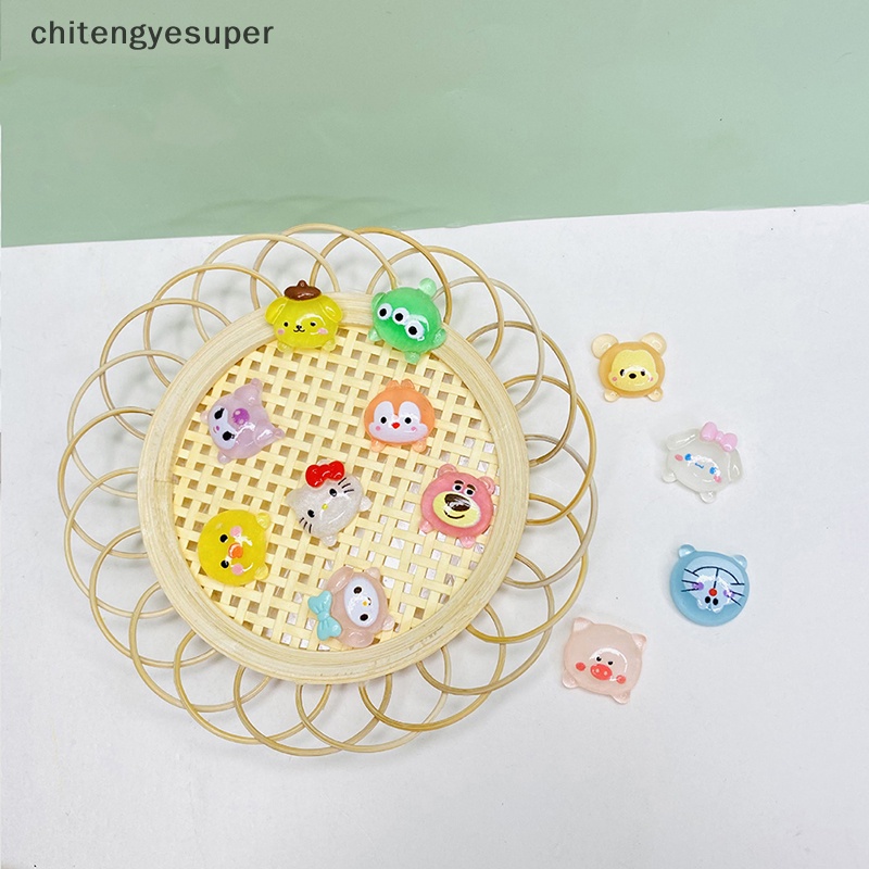 Set 5 Thẻ Resin Mini Phát Quang Hình Hoạt Hình Dễ Thương Trang Trí Điện Thoại