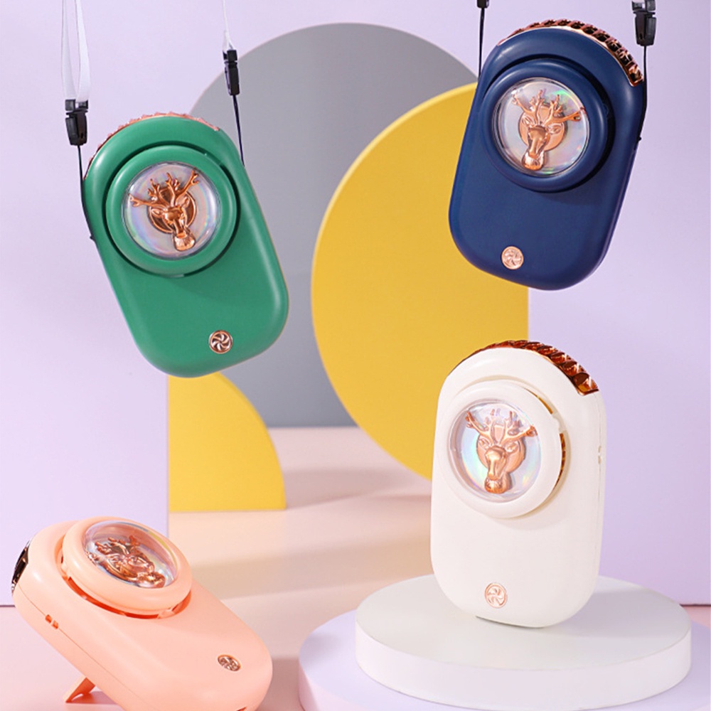USB Mini Fan phim hoạt hình khủng long cầm tay di động treo eo Quạt điện qua biên giới lười biếng cổ không cánh quạt okase