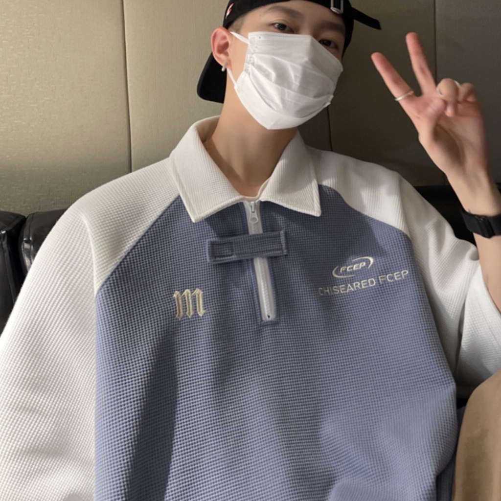 Áo Thun polo Ngắn Tay Phong Cách Đường Phố Retro Mỹ Thời Trang Mùa Hè Dành Cho Nam