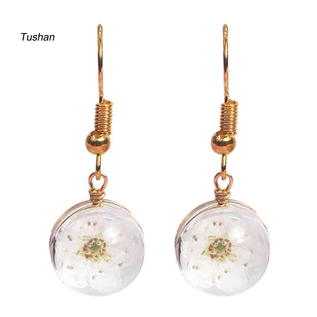 Bông Tai Móc Hình Tròn Phối Hoa Xinh Xắn Thời Trang Cho Nữ