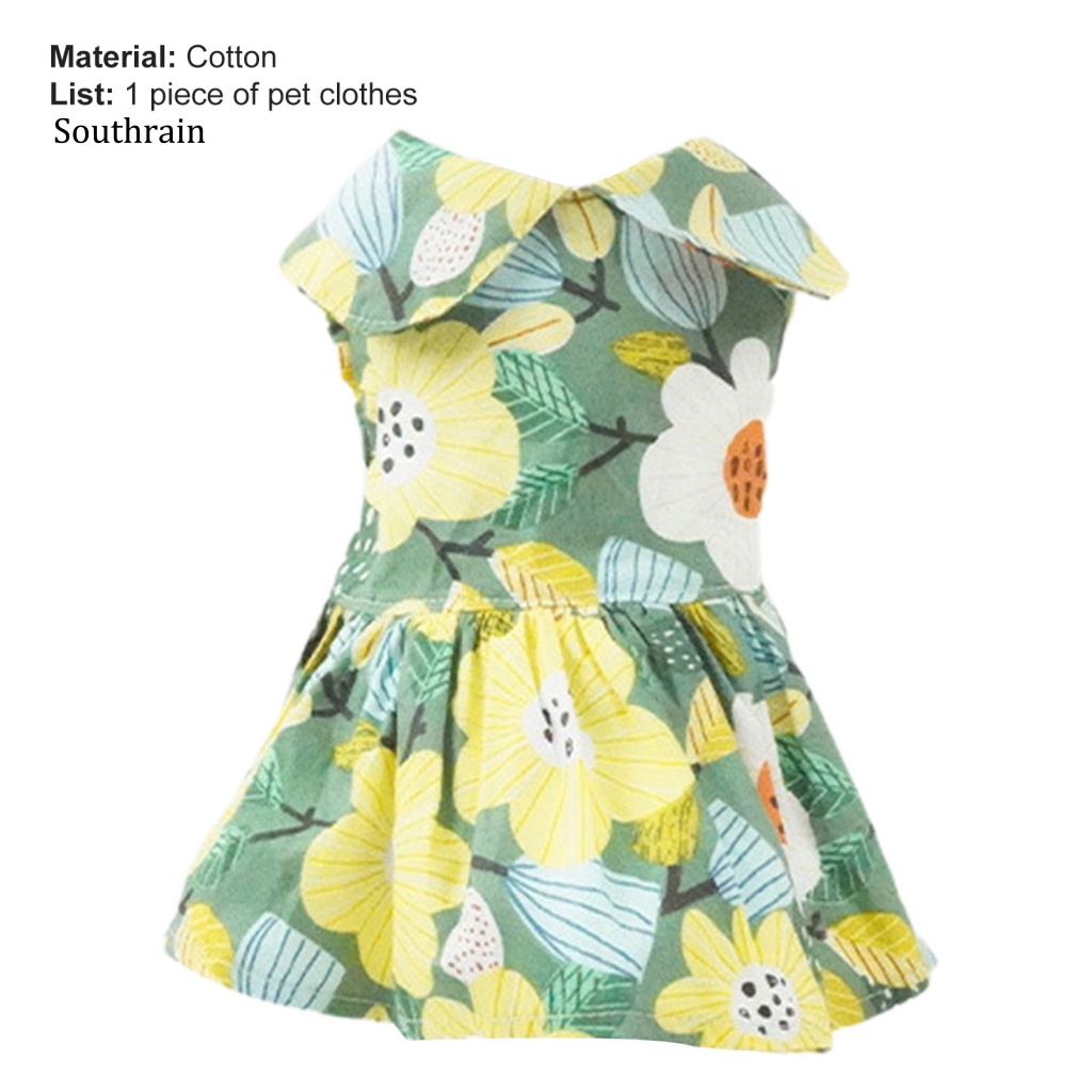 Đầm Hóa Trang Công Chúa In Hoa Thoáng Khí Thời Trang Mùa Hè Cho Cún Cưng