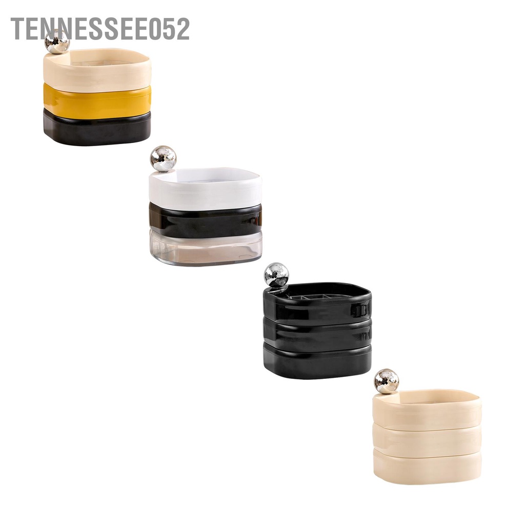 Tennessee052 Xoay Được Hộp Đựng Trang Sức Nhiều Lớp Nhựa Chống Oxy Hóa Tinh Tế Dành Cho Vòng Tay Bông Tai Du Lịch