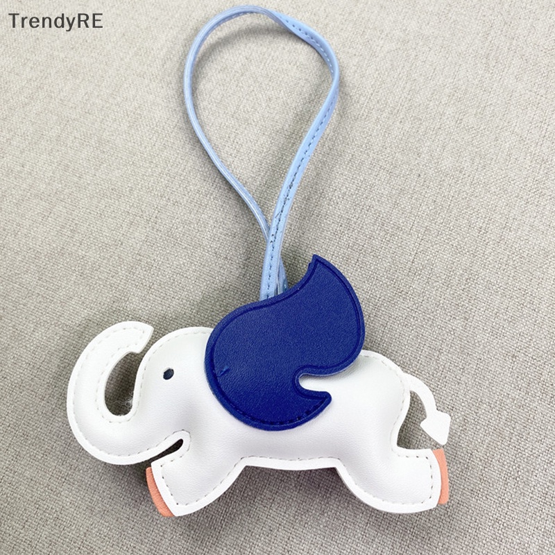 Móc Treo Chìa Khóa Bằng Da PU Hình Chú Voi Bay Cá Tính