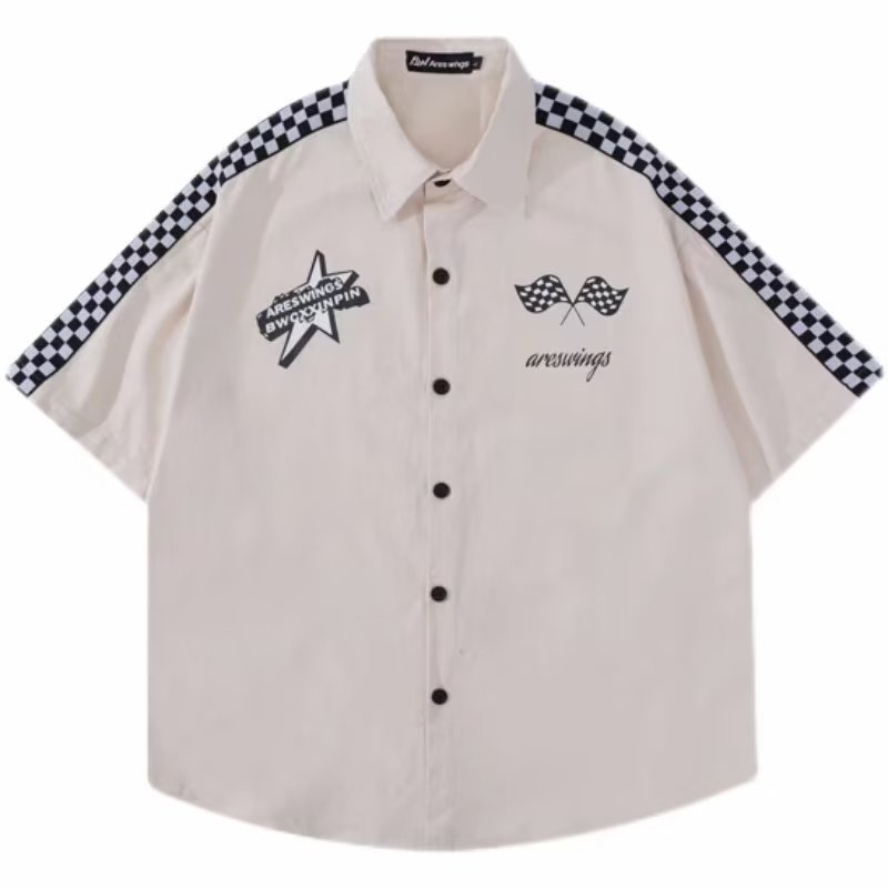 Áo Sơ Mi Tay Lửng Dáng Rộng Phong Cách Âu Mỹ Thời Trang Mùa Hè 2023 Dành Cho Nam