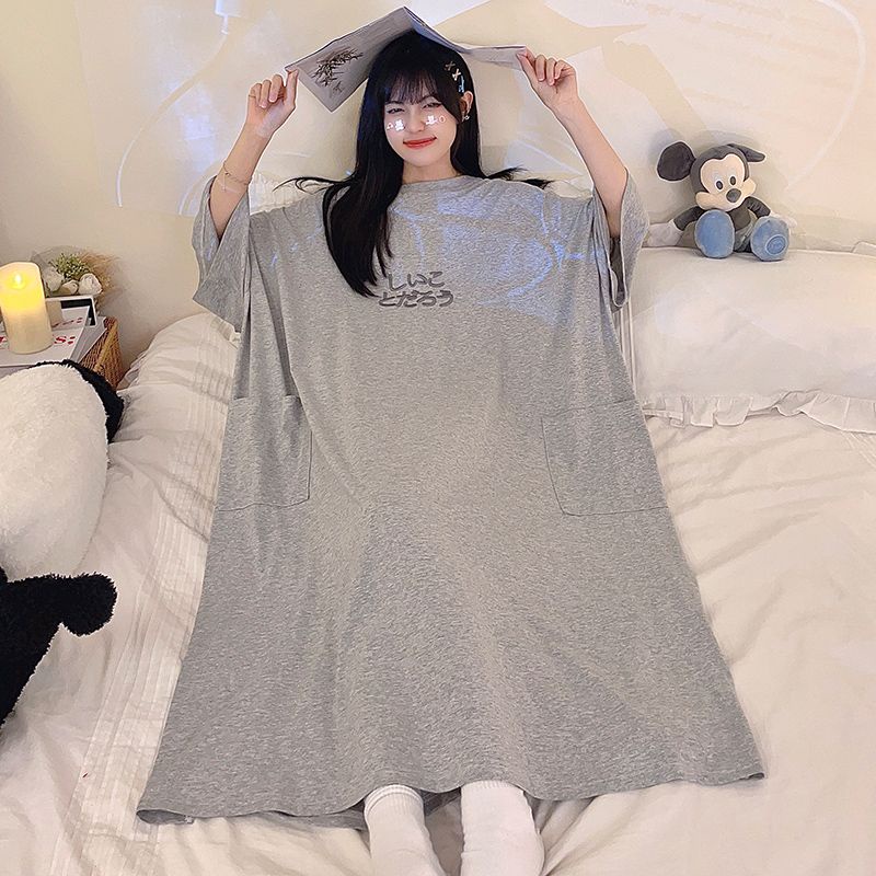 Đầm Ngủ Dáng Dài Tay Ngắn Ngoại Cỡ 50-150KG Thời Trang Cho Nữ C10928