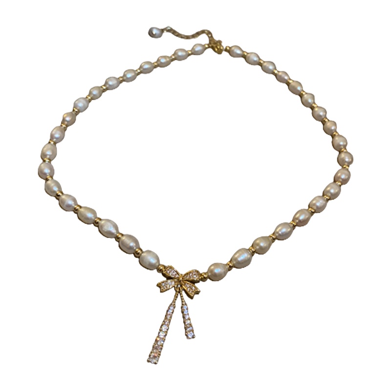 Dây Chuyền Ngọc Trai Hình Nơ Phong Cách Mới 2023