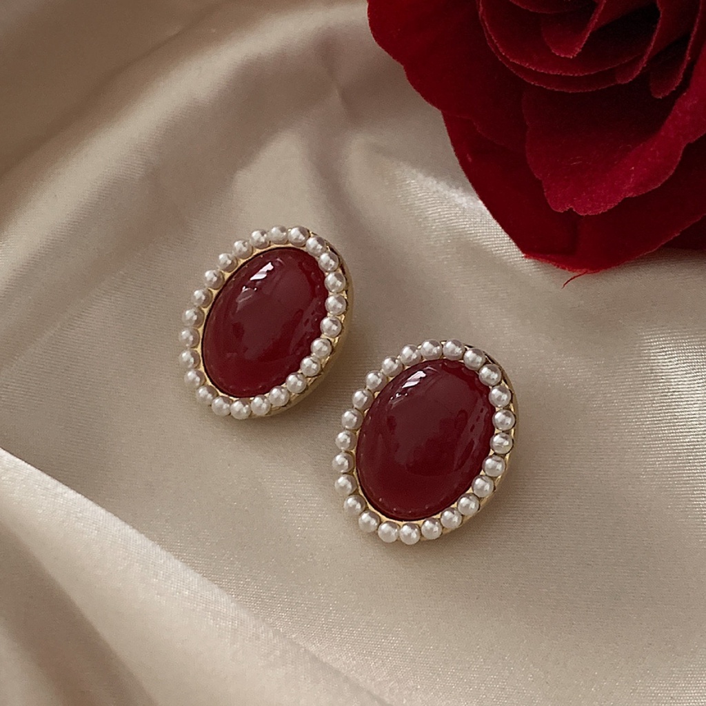 Bông Tai Đính Ngọc Trai Cao Cấp Phong Cách Cổ Điển Không Cần Xỏ Khuyên Dành Cho Bạn Nữ