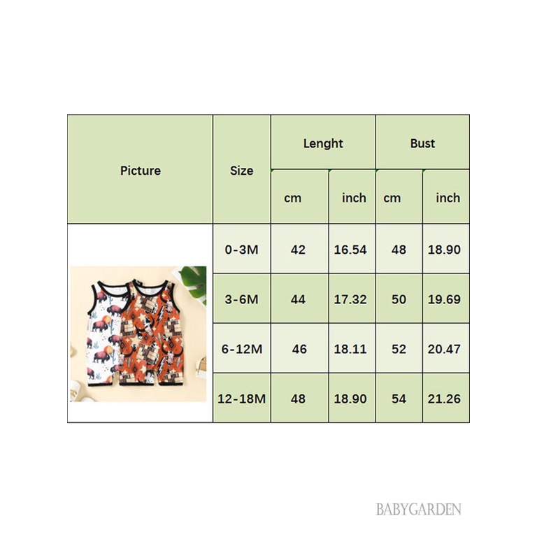 Bộ Áo Liền Quần Không Tay Cổ Tròn In Hình Bò Sát Thời Trang Mùa Hè Cho Bé Trai 0-18 Tháng Tuổi