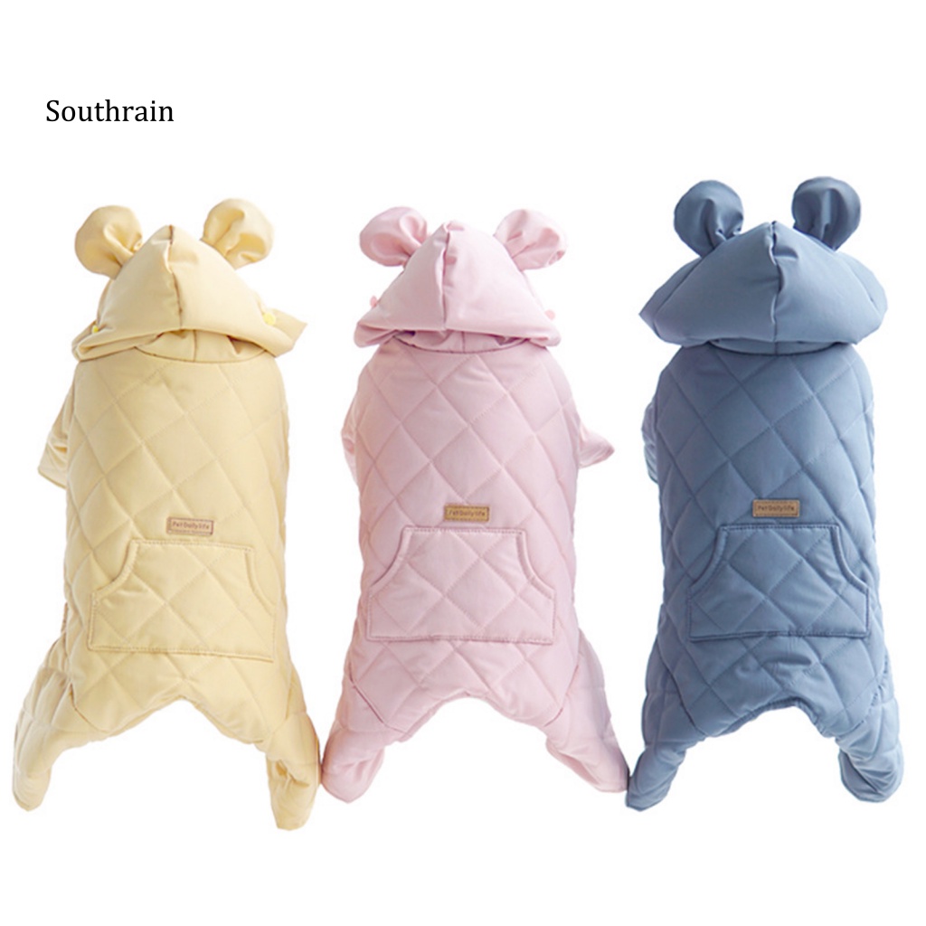 Áo Khoác Vải Polyester Siêu Mềm Thoáng Khí Có Mũ Trùm Thời Trang Thu Đông Cho Thú Cưng