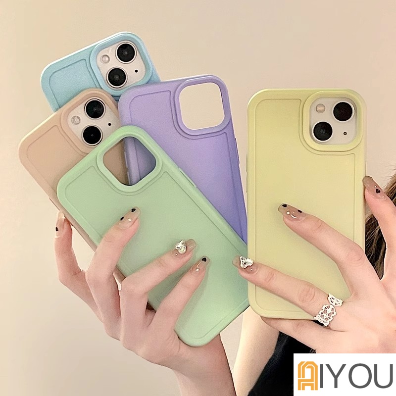 Ốp Điện Thoại Silicon Dẻo Màu Macaron Cho IPhone 14 13 12 11 Pro Max X XR 8 7 6 Plus