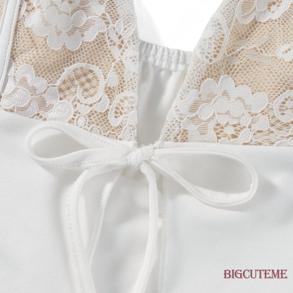 [] - Áo Hai Dây Cổ Chữ V Phối Ren Ôm Dáng Thời Trang Mùa Hè Cho Nữ