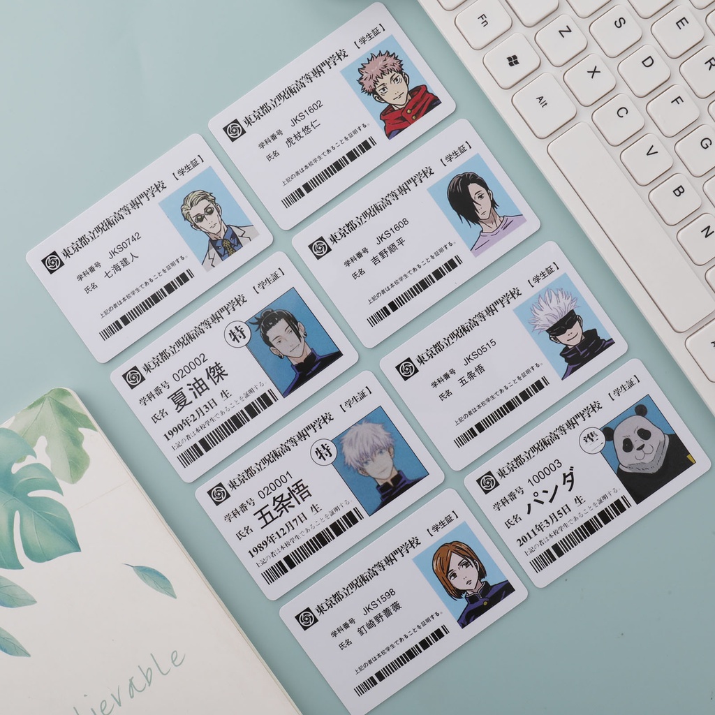 Bộ Thẻ Bài In Hình Jujutsu Kaisen Cho Học Sinh