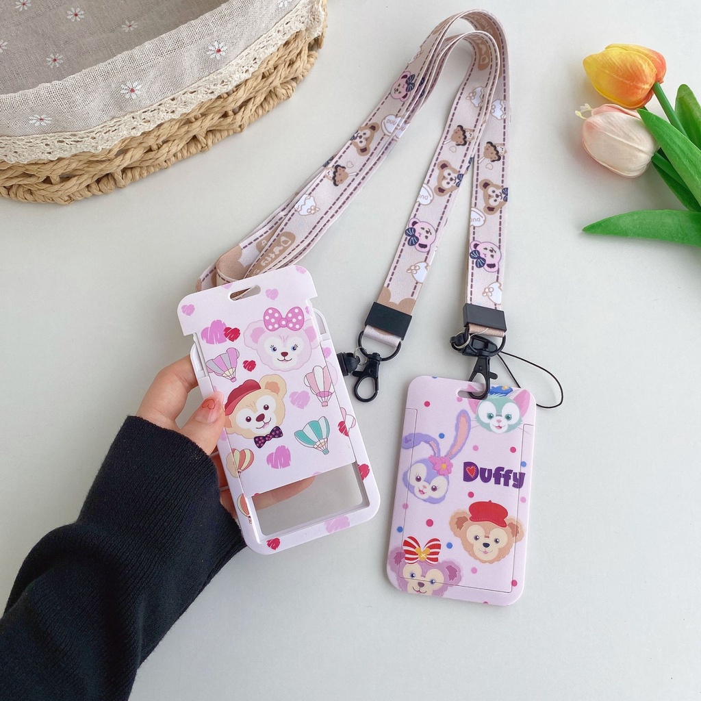 Bao Đựng Thẻ ID / Thẻ Ngân Hàng Kèm Dây Đeo Cổ Họa Tiết Hoạt Hình Disney Dễ Thương Giá Đỡ