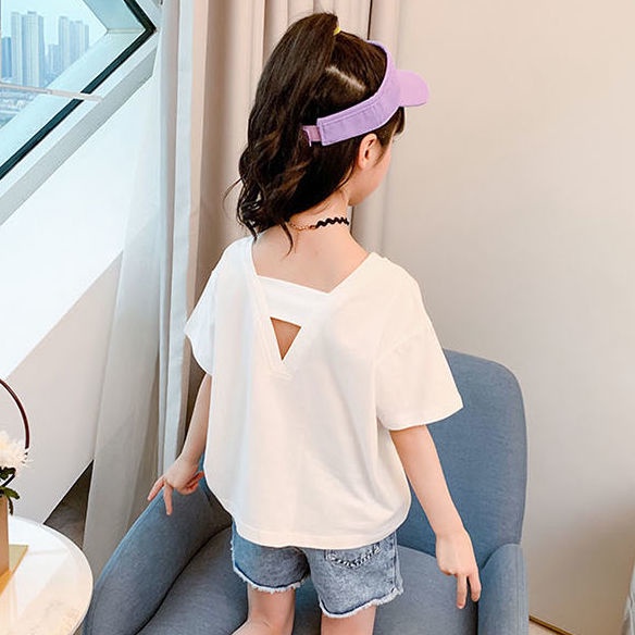 Áo Thun Cotton Nguyên Chất Tay Ngắn Phong Cách Hàn Quốc Mẫu Mới Mùa Hè 2023 Dành Cho Bé Gái DJ3R