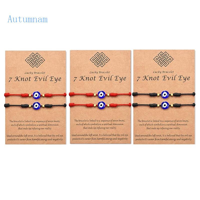 Set 2 Vòng Tay Dây Thừng May Mắn Có Thể Điều Chỉnh Kích Cỡ Dành Cho Nam Nữ