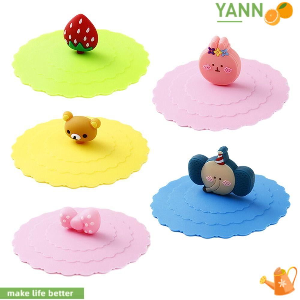 Bộ 4 Nắp Silicone Tròn Đậy Cốc Cà Phê Chống Rò Rỉ