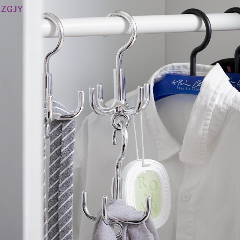 Guốc 360 Độ ZGJY° Móc Treo Đồ Bốn Móc Xoay Được Cho Tủ Quần Áo Mới