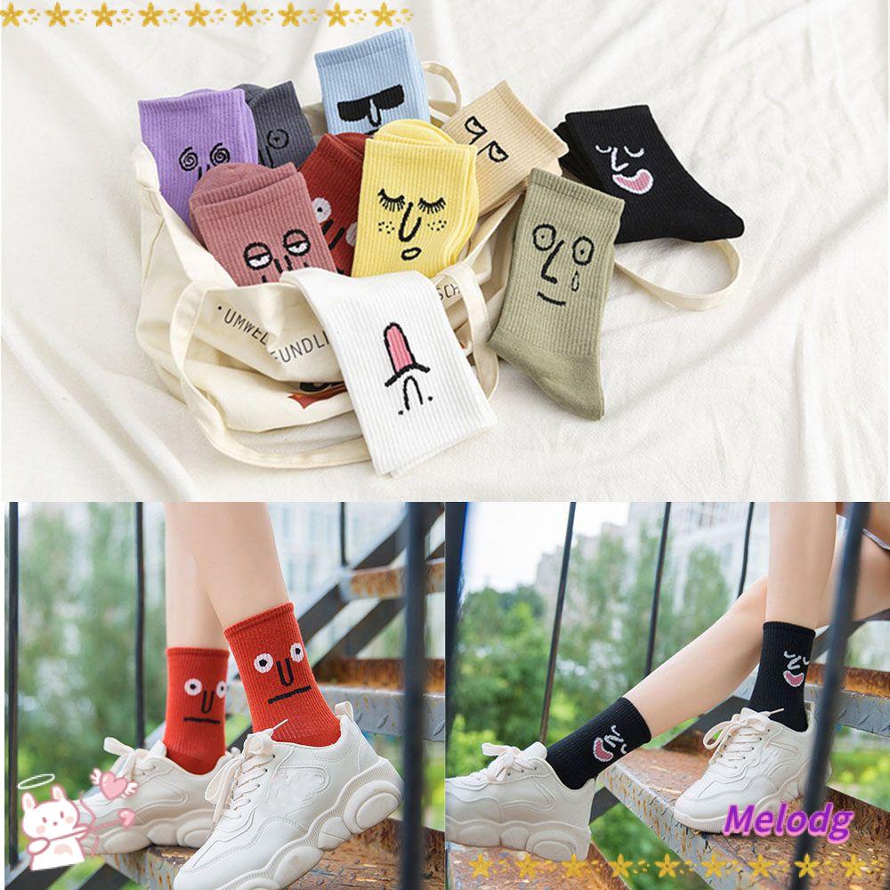 Vớ Ngắn Họa Tiết Biểu Tượng Cảm Xúc Vui Nhộn Thoáng Khí Unisex