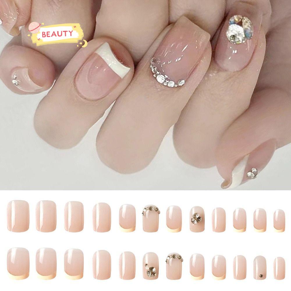 Set 24 Móng Tay Giả Tự Làm Kiểu Pháp