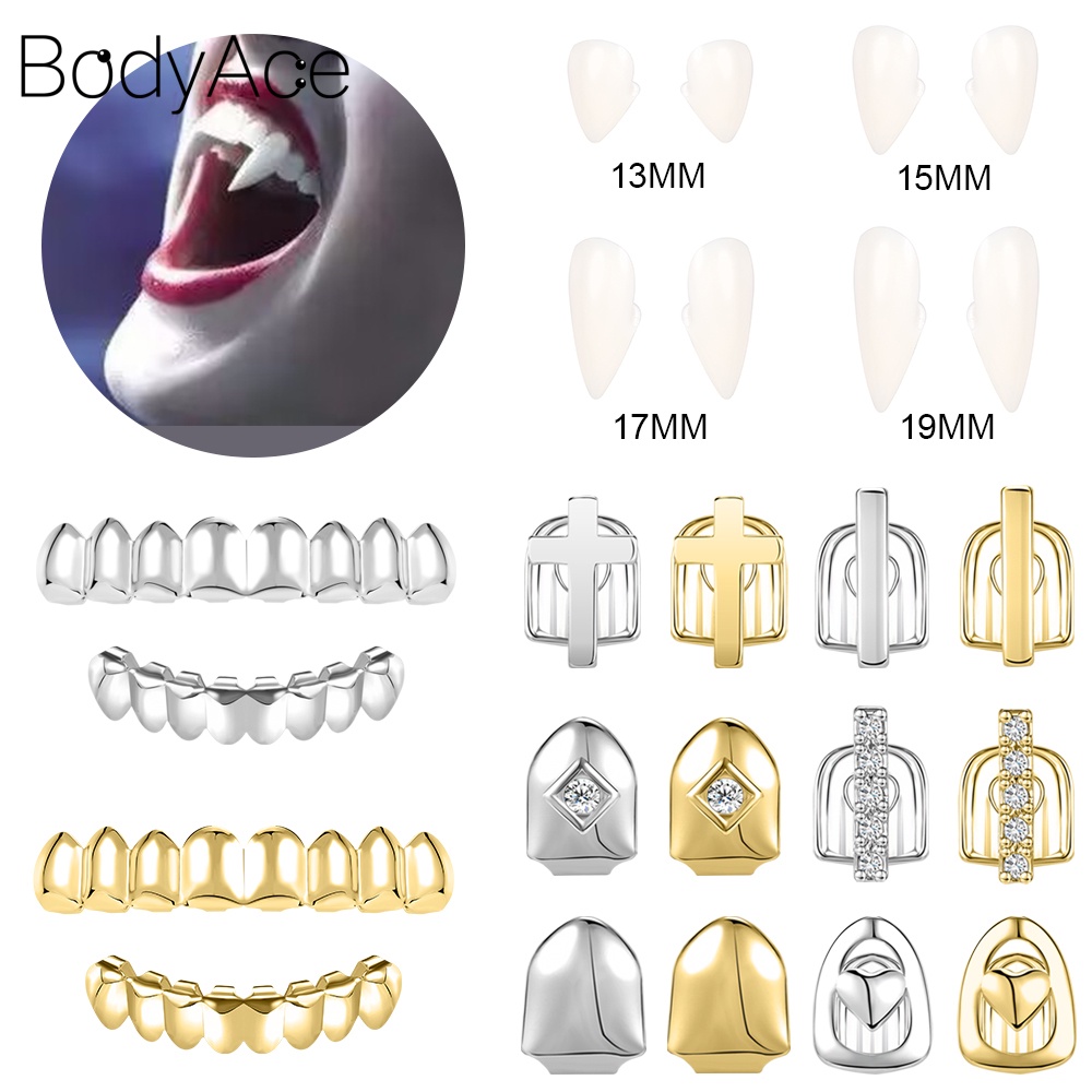 Set 1-2 Nắp Đậy Răng Mạ Vàng 18K Phong Cách Hip Hop