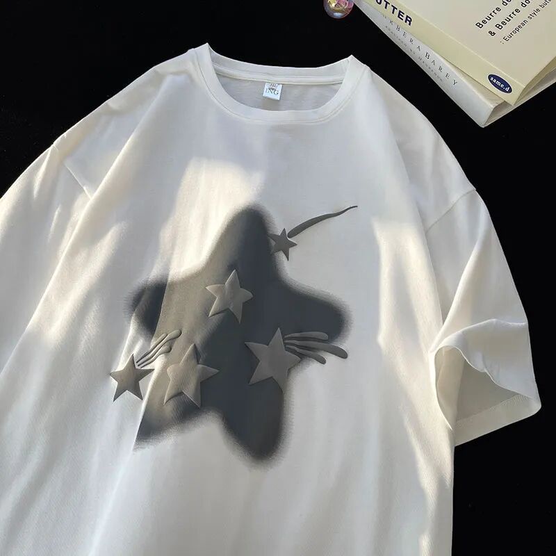 Áo Thun Cotton Tay Ngắn Phong Cách Mỹ Cổ Điển Mùa Hè Mới Hợp Thời Trang