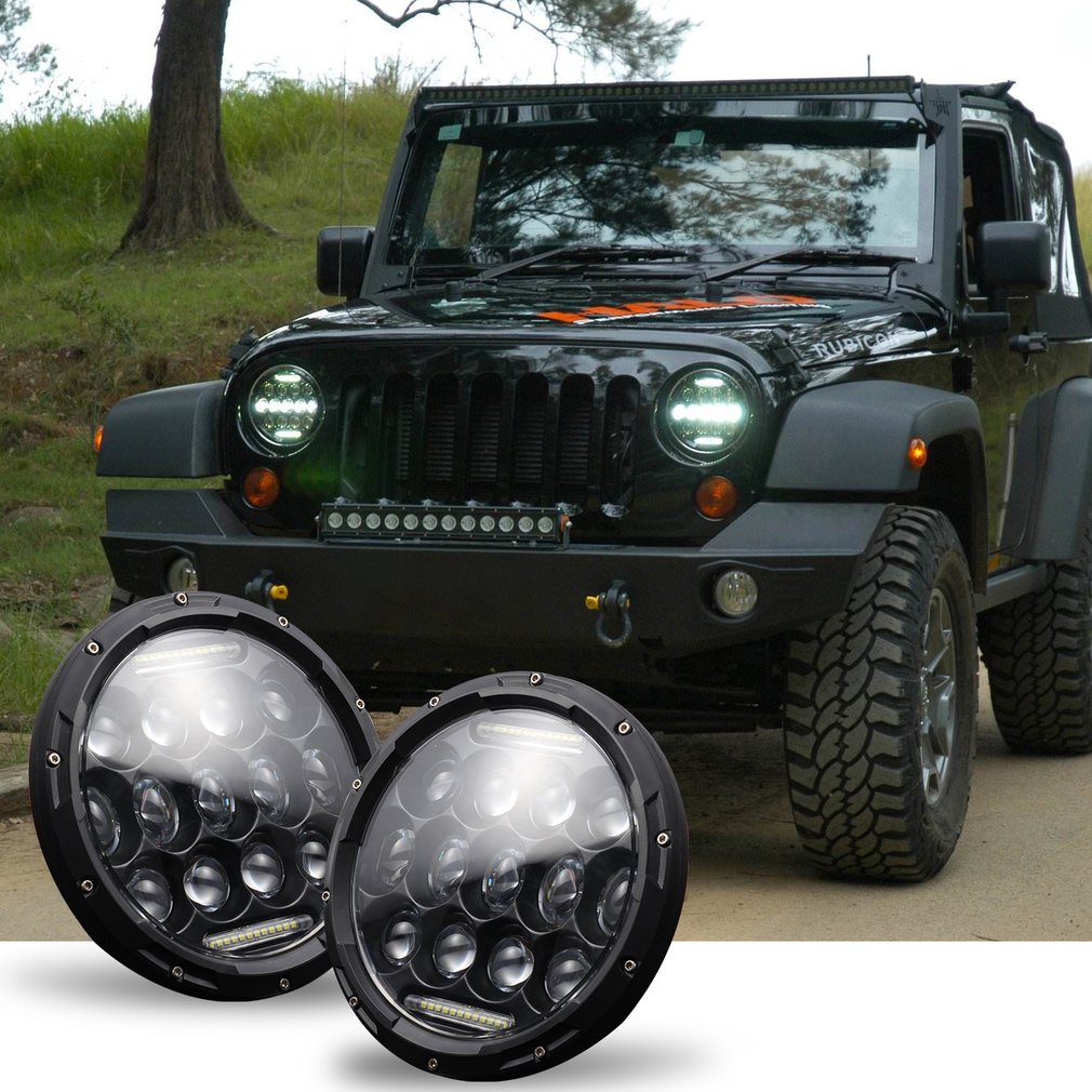 For Jeep Jk Tj Suzuki Samurai 300W 7Inch Led Headlights Beam Drl Headlamp H4/H13 [Q/10]