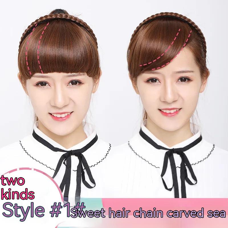 Băng Đô Bện Tóc Mái Giả Bằng Sợi Bện Tự Nhiên Như Thật Sửa Chữa Mặt Chống Tuổi Thọ Cao