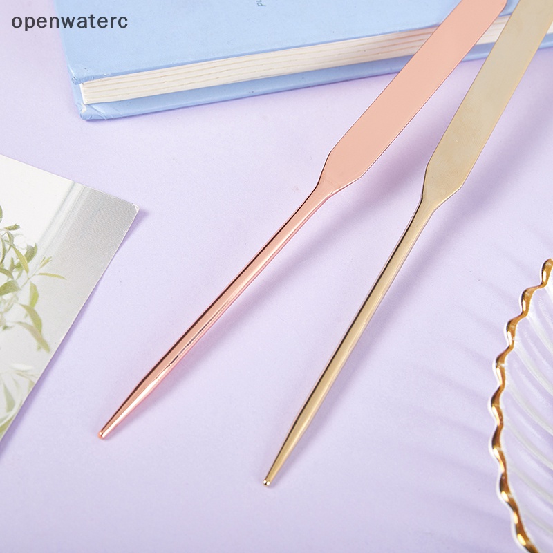 Dụng Cụ Trộn Kem Trang Điểm Hai Đầu Bằng Thép Không Gỉ Kèm Túi Đựng PU