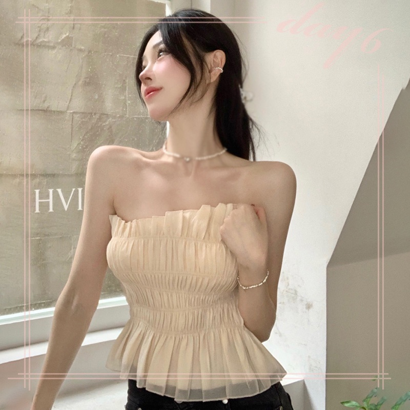 Áo Croptop Hai Dây Dáng Ôm Màu Trơn Thời Trang Hàn Quốc Gợi Cảm Cho Nữ