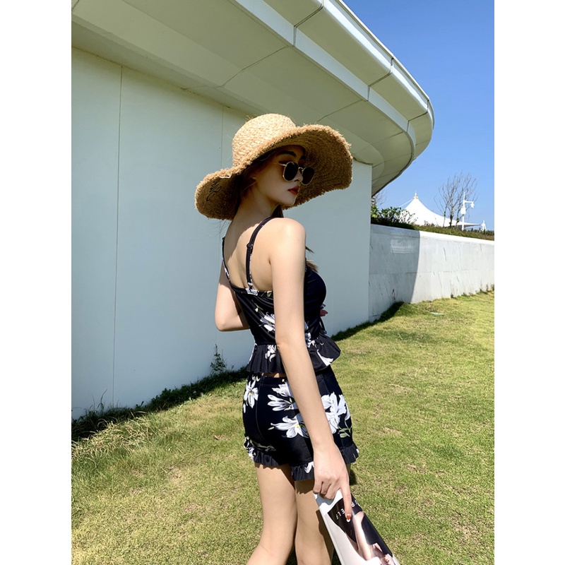 Evegirl Bộ Đồ Bơi Ba Mảnh Dáng Rộng Xẻ Tà Che Bụng Thịnh Hành Thời Trang Xuân Hè Nóng Bỏng Cho Nữ