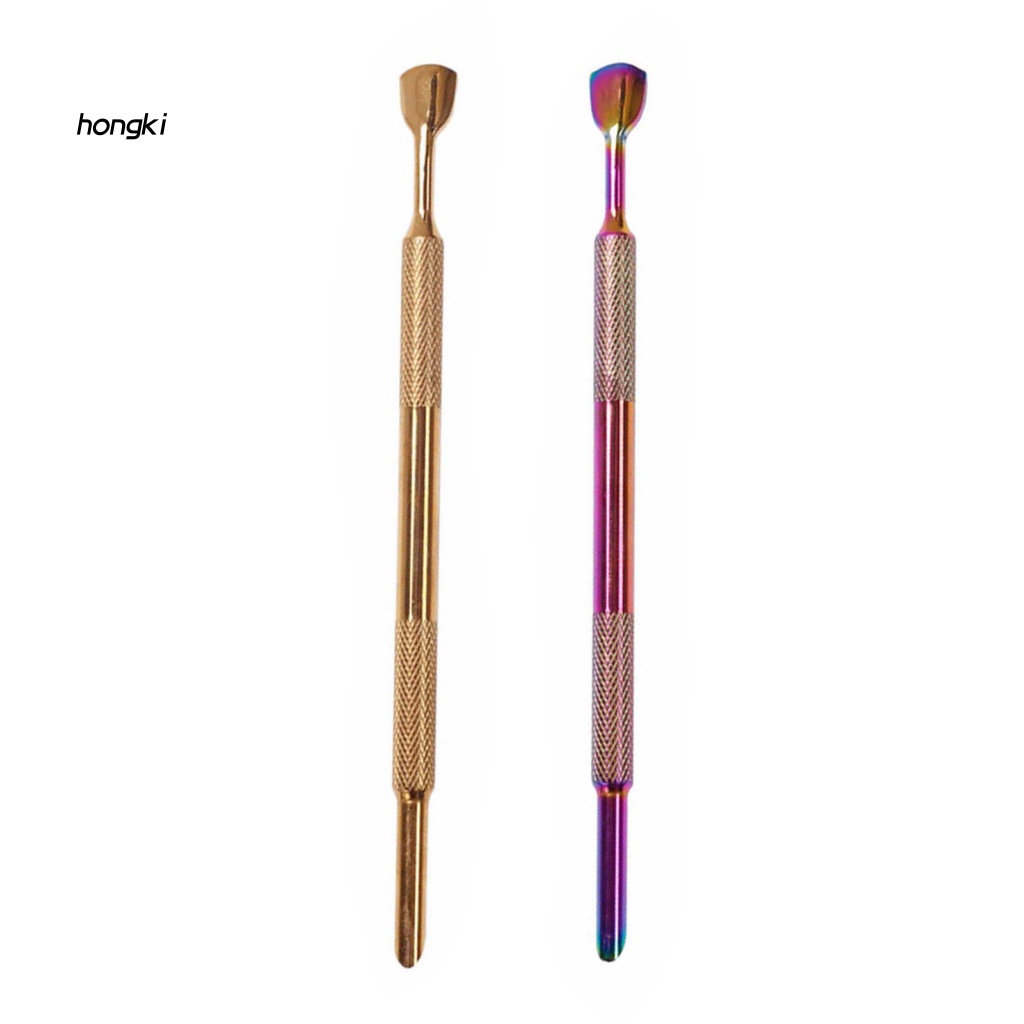 Dụng Cụ Đẩy Biểu Bì Cắt Móng Bằng Thép Không Gỉ Thiết Kế Hai Đầu / Vòng Cung Cho Salon Làm Móng