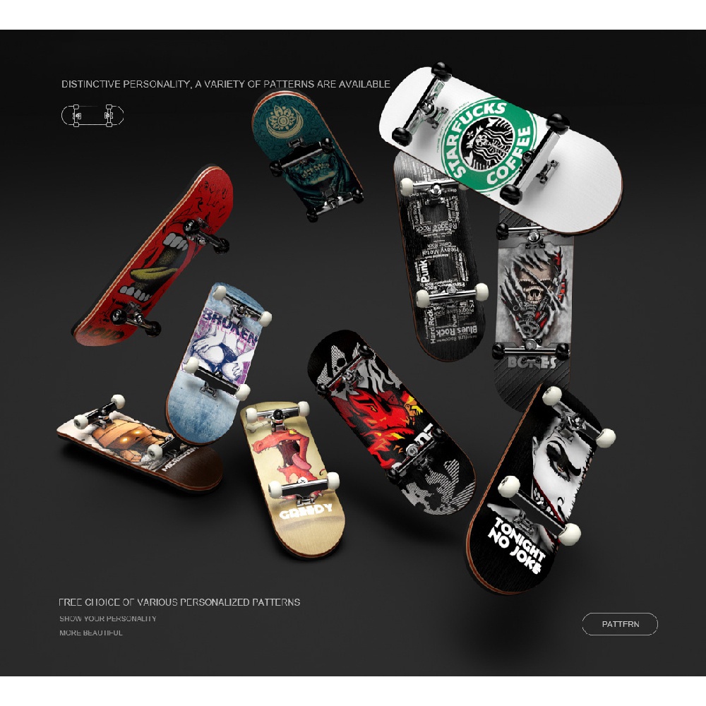 Ván Trượt Ngón Tay mini In Họa Tiết Vui Nhộn Cho Bé