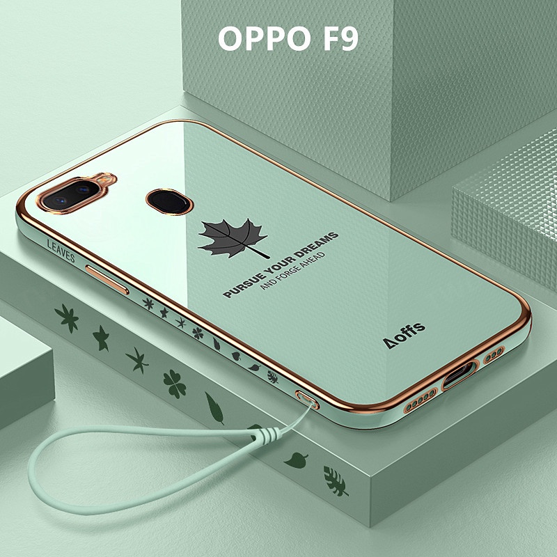 Ốp Lưng OPPO F9 Mạ điện Lá phong Mềm Ốp Điện Thoại OPPO F9 Pro