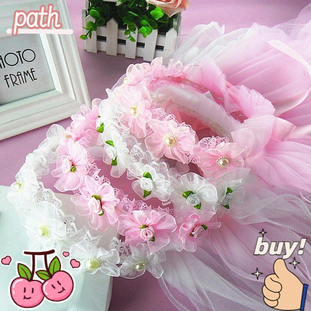 Vòng Hoa Hồng Bằng Vải Tuyn Hai Lớp Xinh Xắn Cho Cô Dâu