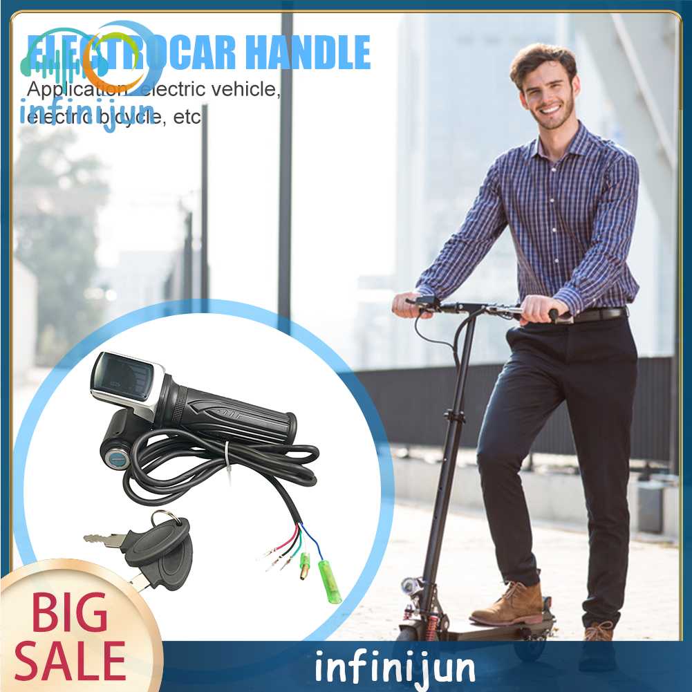 Tay Ga Xe Đạp Điện 36 / 48 / 60V Có Màn Hình LED Hiển Thị