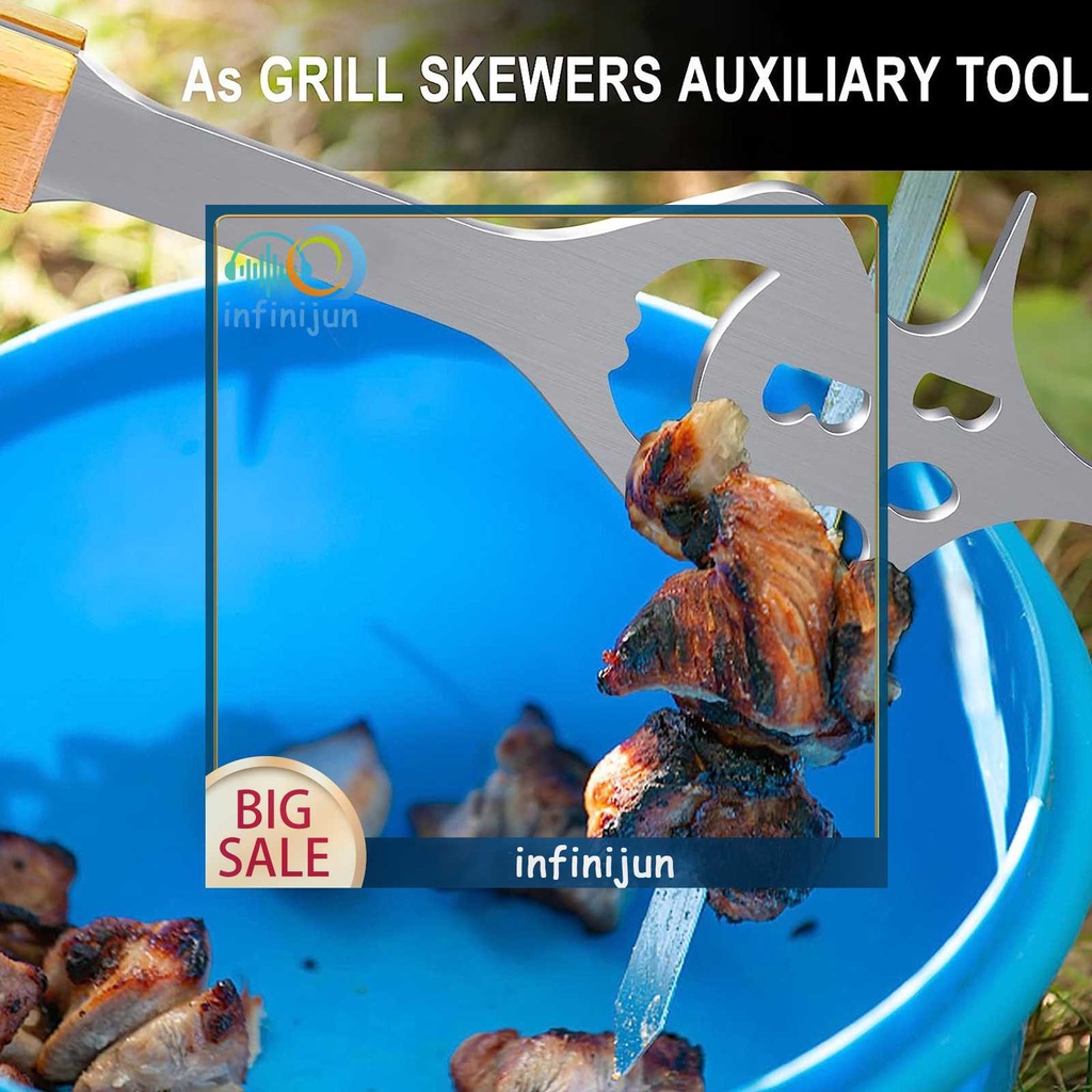 Nĩa Nướng Thịt BBQ Bằng Thép Không Gỉ 6 Trong 1
