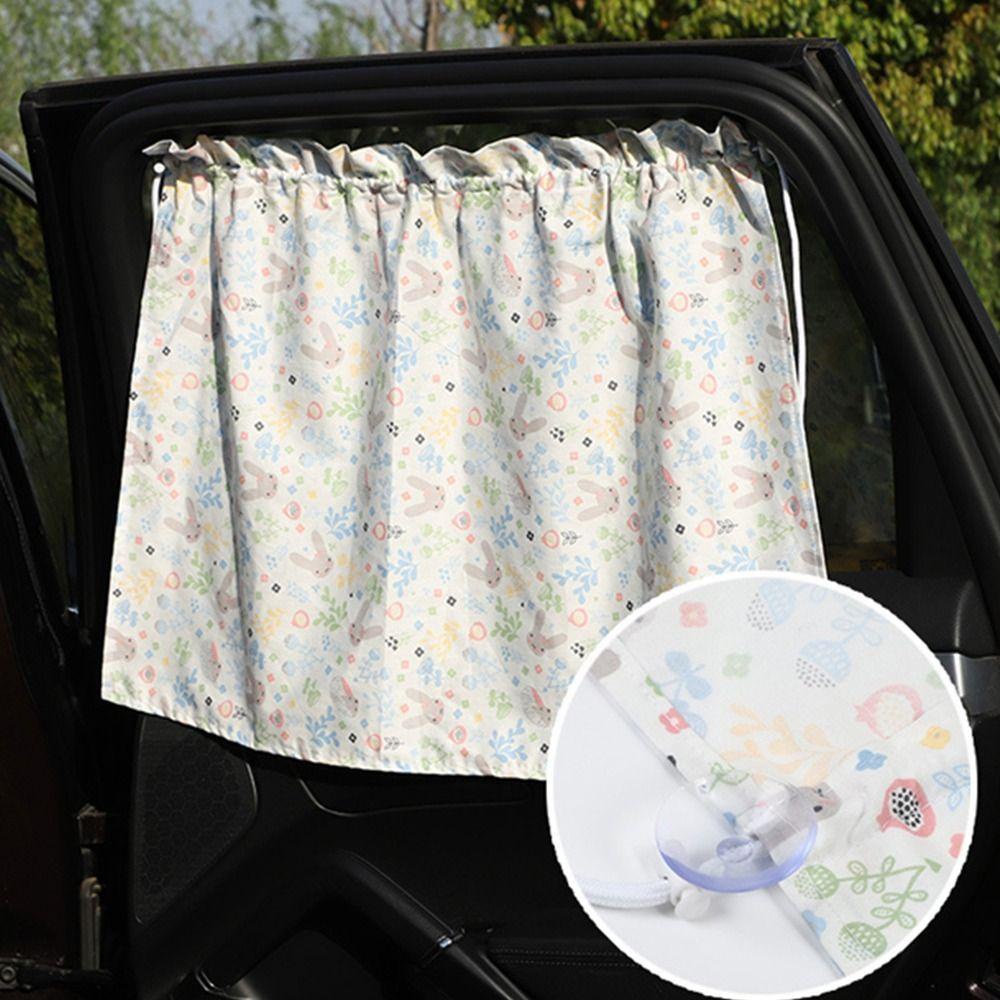 Rèm Che Nắng Đa Năng Bằng Cotton In Họa Tiết Hoạt Hình Dễ Thương Cho Xe Hơi