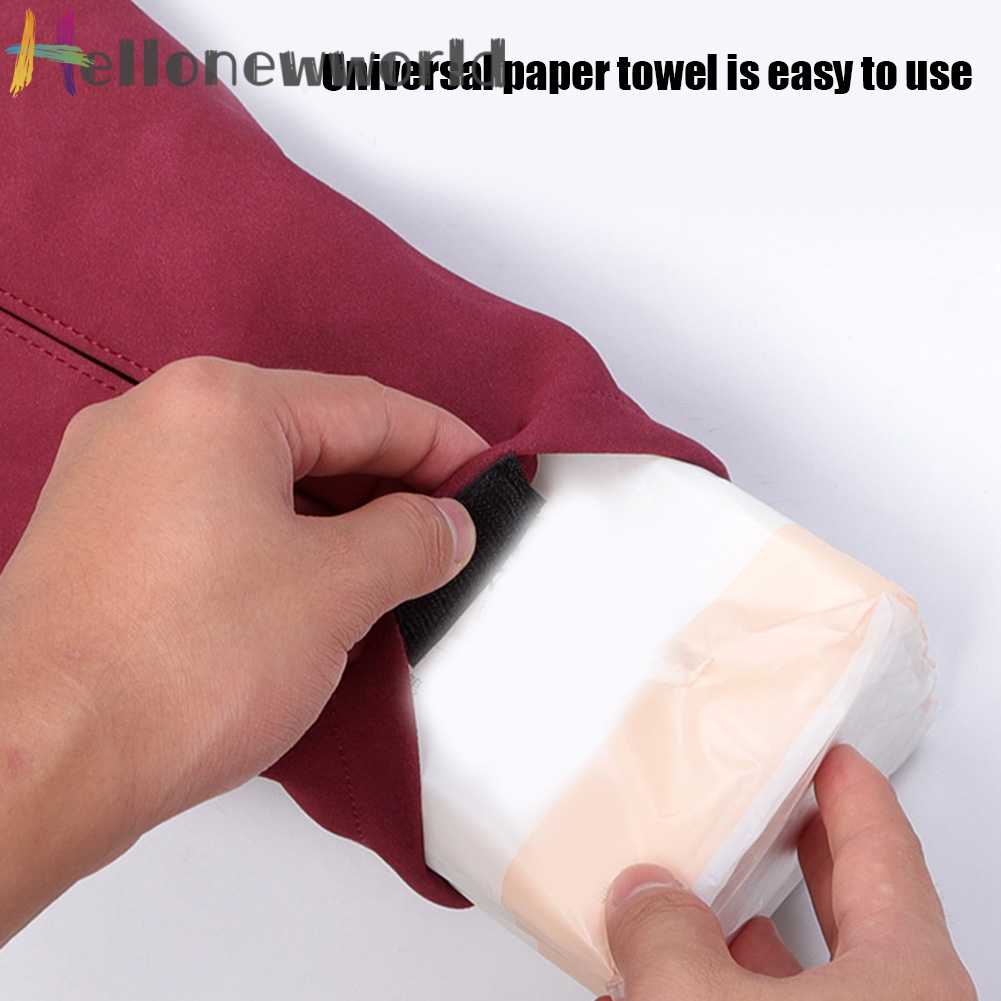 Hộp Đựng Khăn Giấy Bằng Da Lộn Gắn Ghế Sau Xe Hơi Tiện Dụng