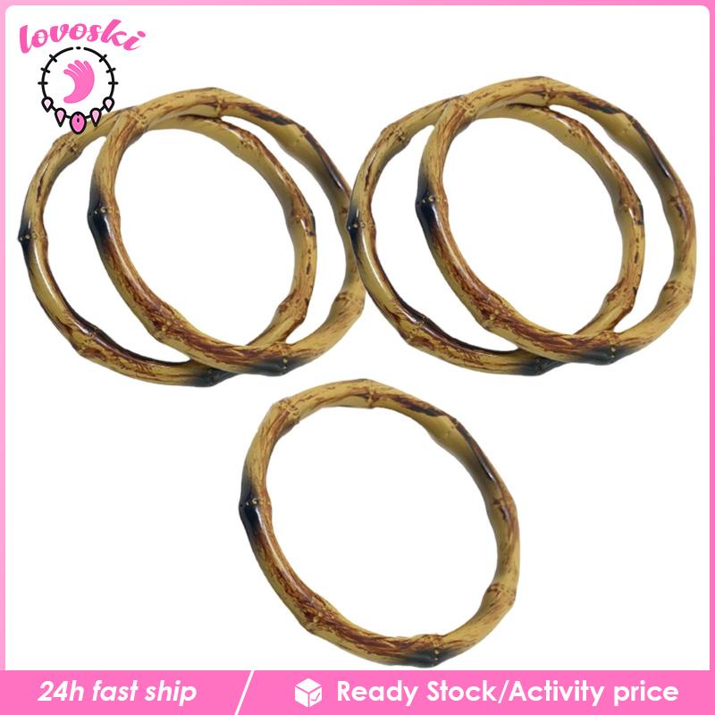Set 5 Túi Xách Macrame Giả Tre Có Tay Cầm DIY