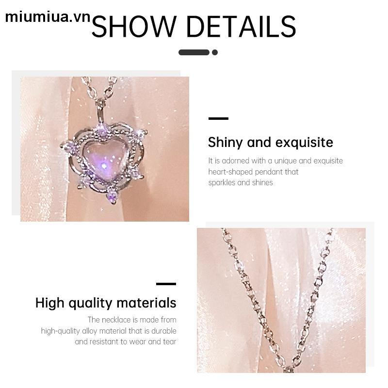 Miumiua🔮Vòng cổ choker mặt đá quý nhân tạo hình trái tim thời trang cho nữ