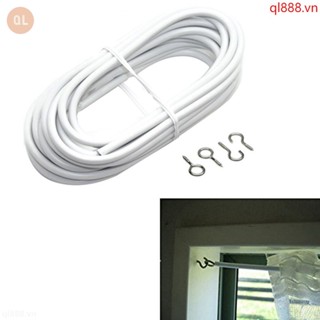 Dây Treo Rèm Cửa Sổ Màu Trắng 3m Kèm Móc Và Mắt