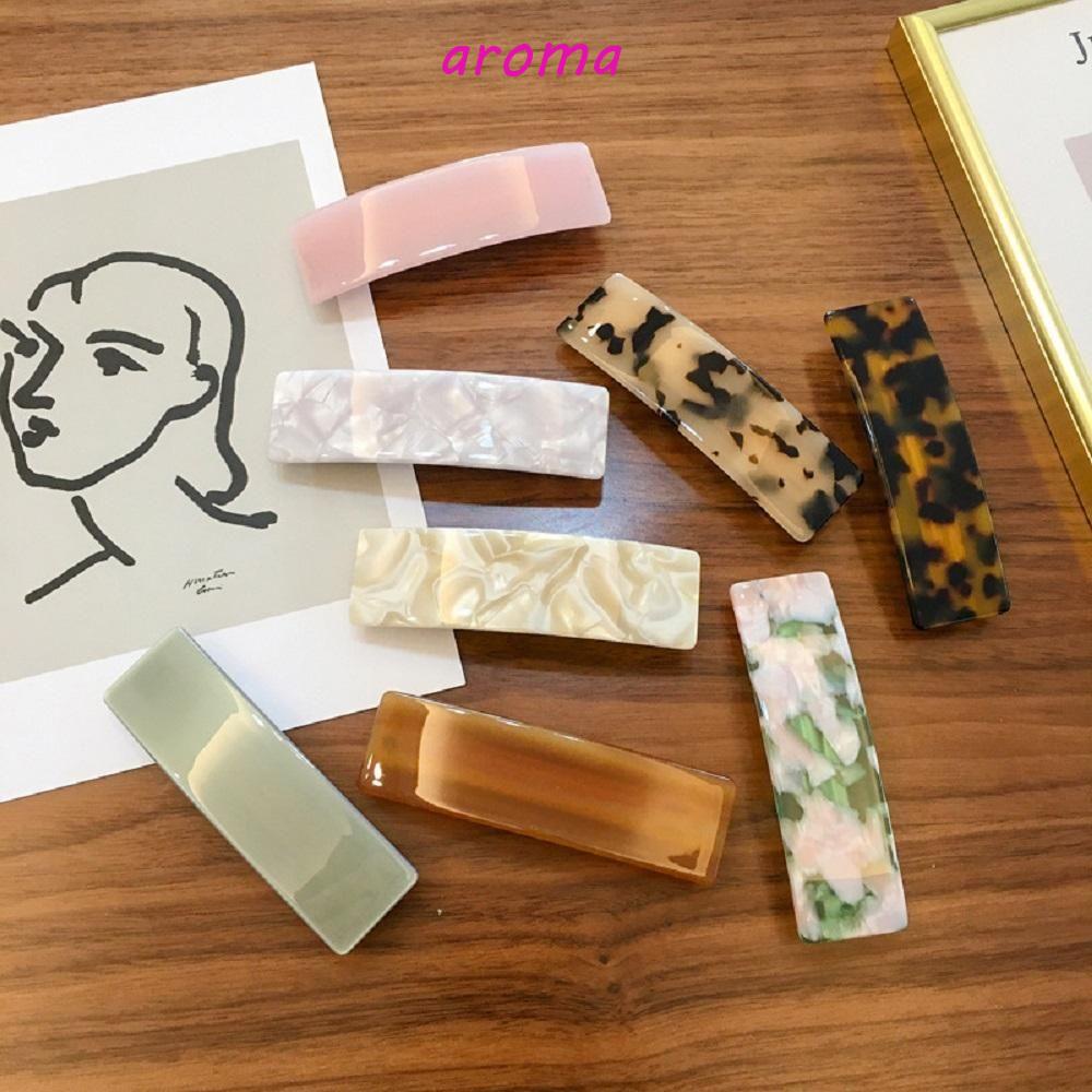 Kẹp Tóc Dài Bằng Acrylic Họa Tiết Hoa Acetate Mới Cho Nữ