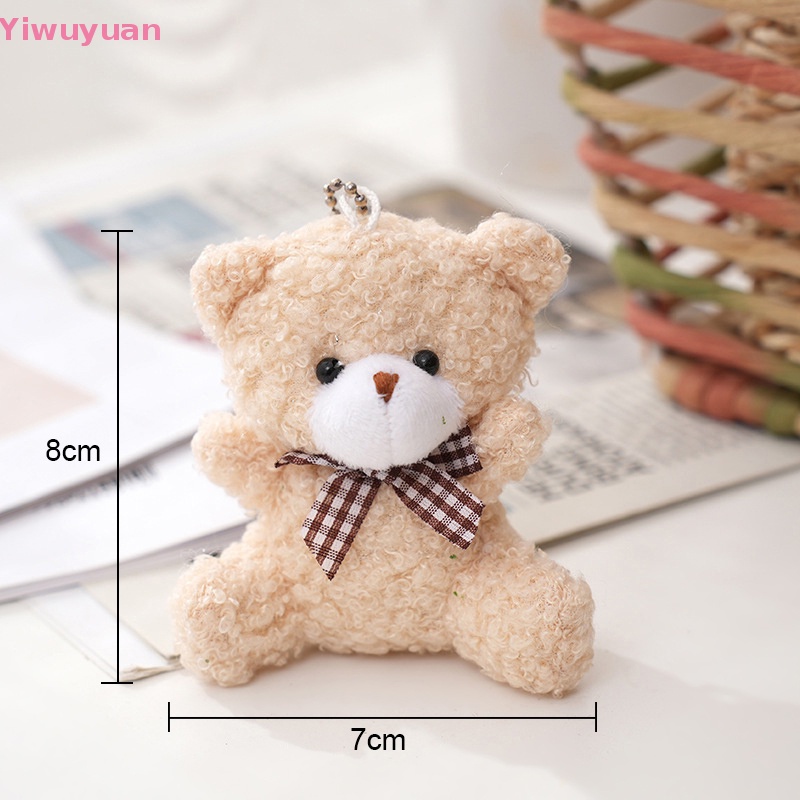 < Yiwuyuan > Móc Chìa Khóa Hình Thú Nhồi Bông / Thỏ / Gấu Dễ Thương Chất Liệu Cotton Mềm Mại Cho Bé Gái