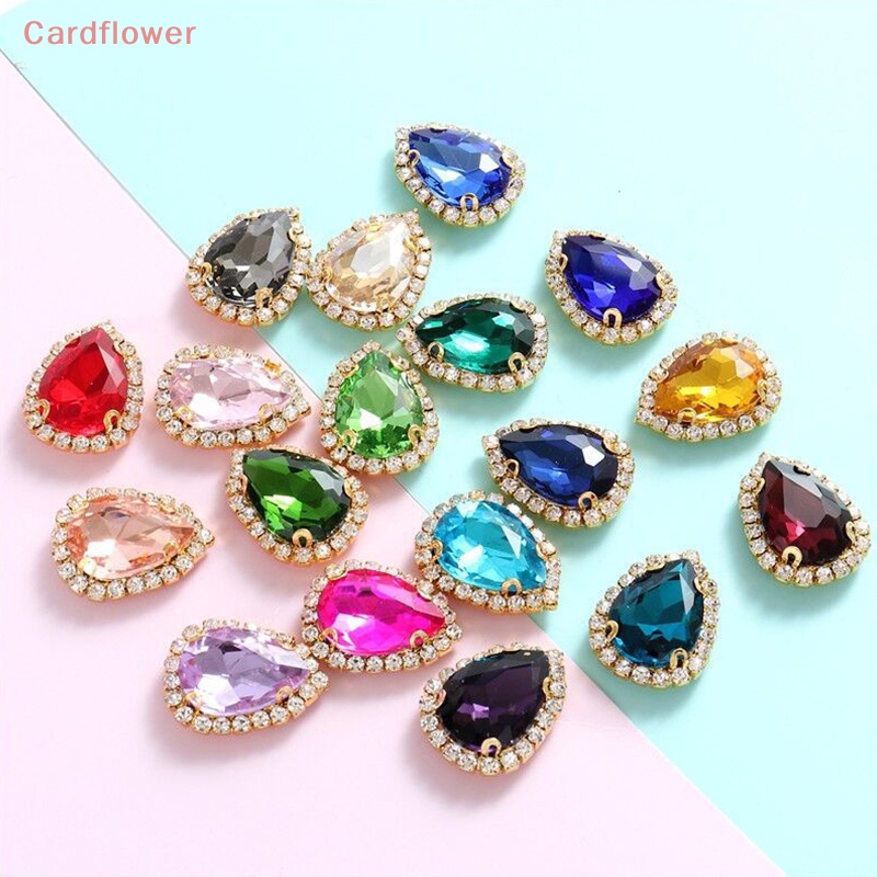 &lt; Cardflower &gt; Phụ Kiện Đá Pha Lê Hình Giọt Nước Lấp Lánh Trang Trí Đám Cưới DIY Mới