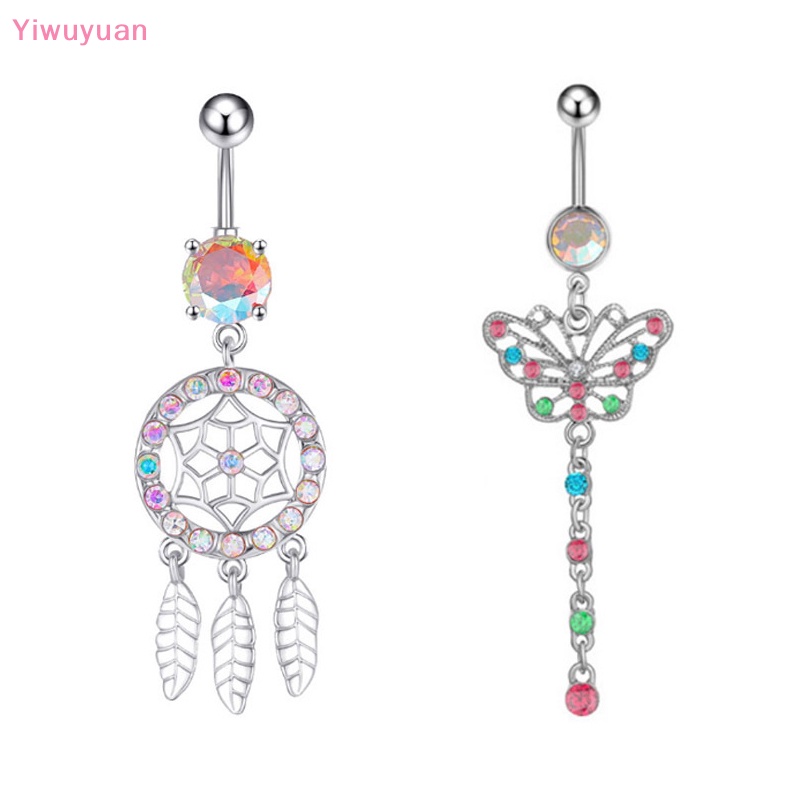 Khuyên Rốn Đính Đá Zircon Hình Trái Tim Thời Trang Mới