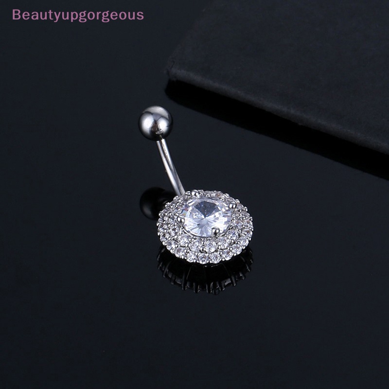 Khuyên Rốn Đính Đá Zircon Hình Hoa Bằng Thép Không Gỉ Quyến Rũ