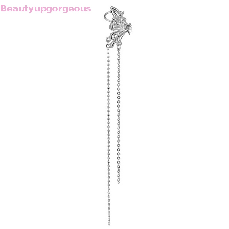 Bông Tai Dáng Dài Phối Kẹp Hình Bướm Thời Trang Hàn Quốc Thanh Lịch Cho Nữ